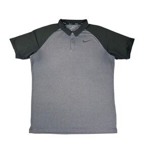 Nike Golf Dri-FIT Polo Shirt Mens Medium Grey Black Two Tone